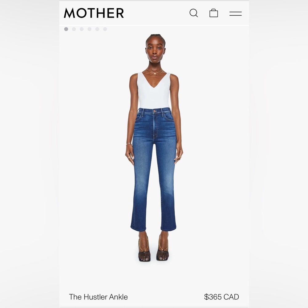 Mother The Hustler Ankle Dark Blue Jeans Kick Flare Cropped 29 8